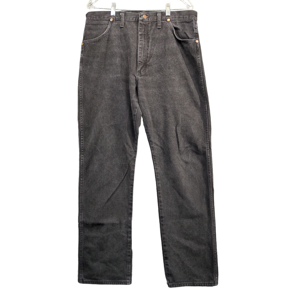 Wrangler Men's Jeans Black 38x32 Denim Cotton #916BLKS Vintage USA Actual 35x32